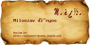Miloszav Ányos névjegykártya